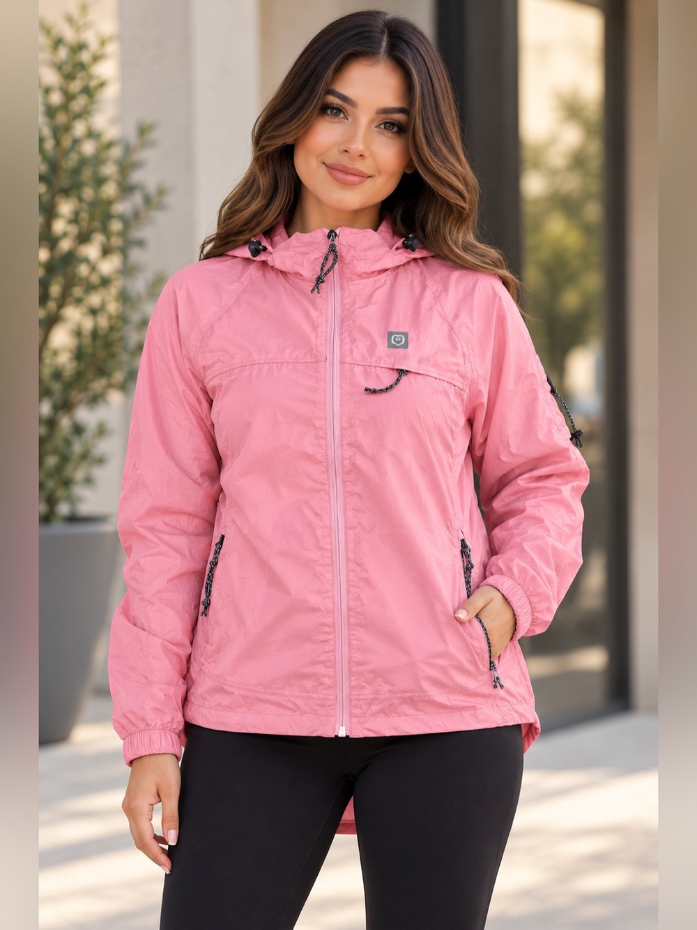 Red Ledge Women's Pink Hooded Windbreaker
Jacket Full Zip Size Medium